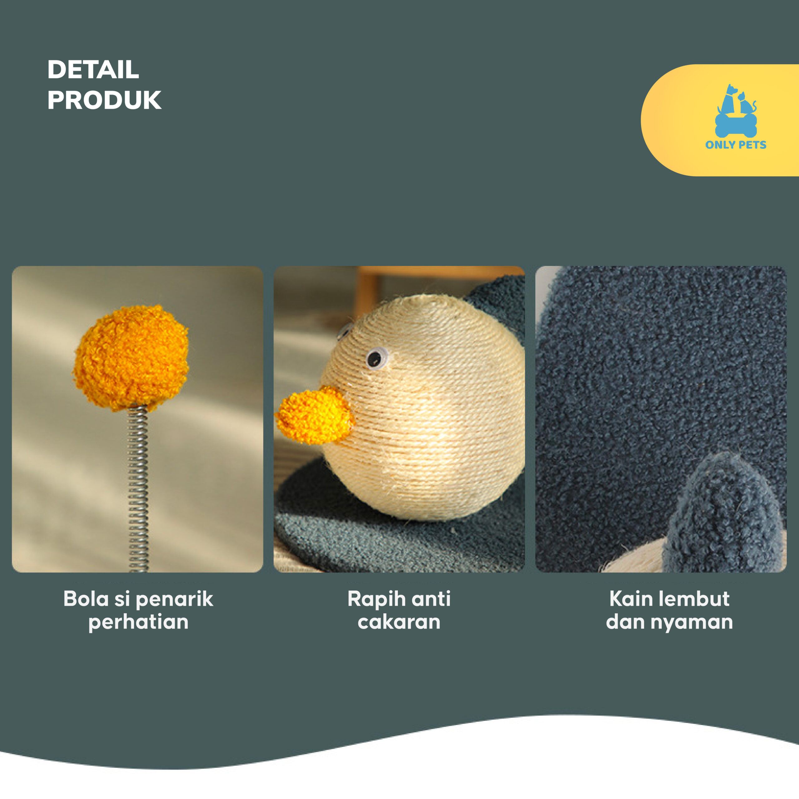 ONLY PETS Scratching Cat Toy 2in1 Mainan Garukan Kucing Bentuk Bebek