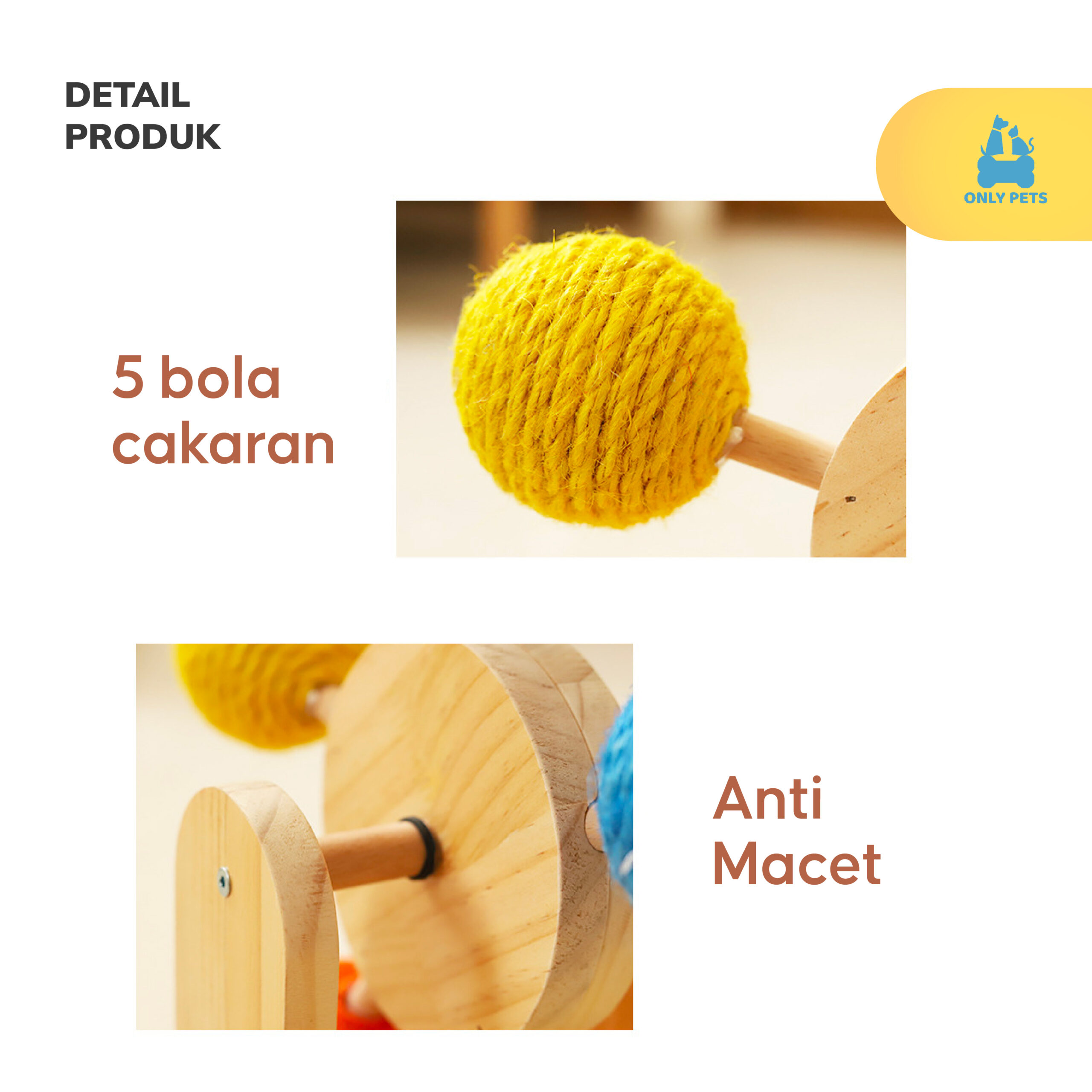 ONLY PETS Ferris Wheel Scratching Cat Toy 2in1 Mainan Interaktif Garukan Bola Berputar