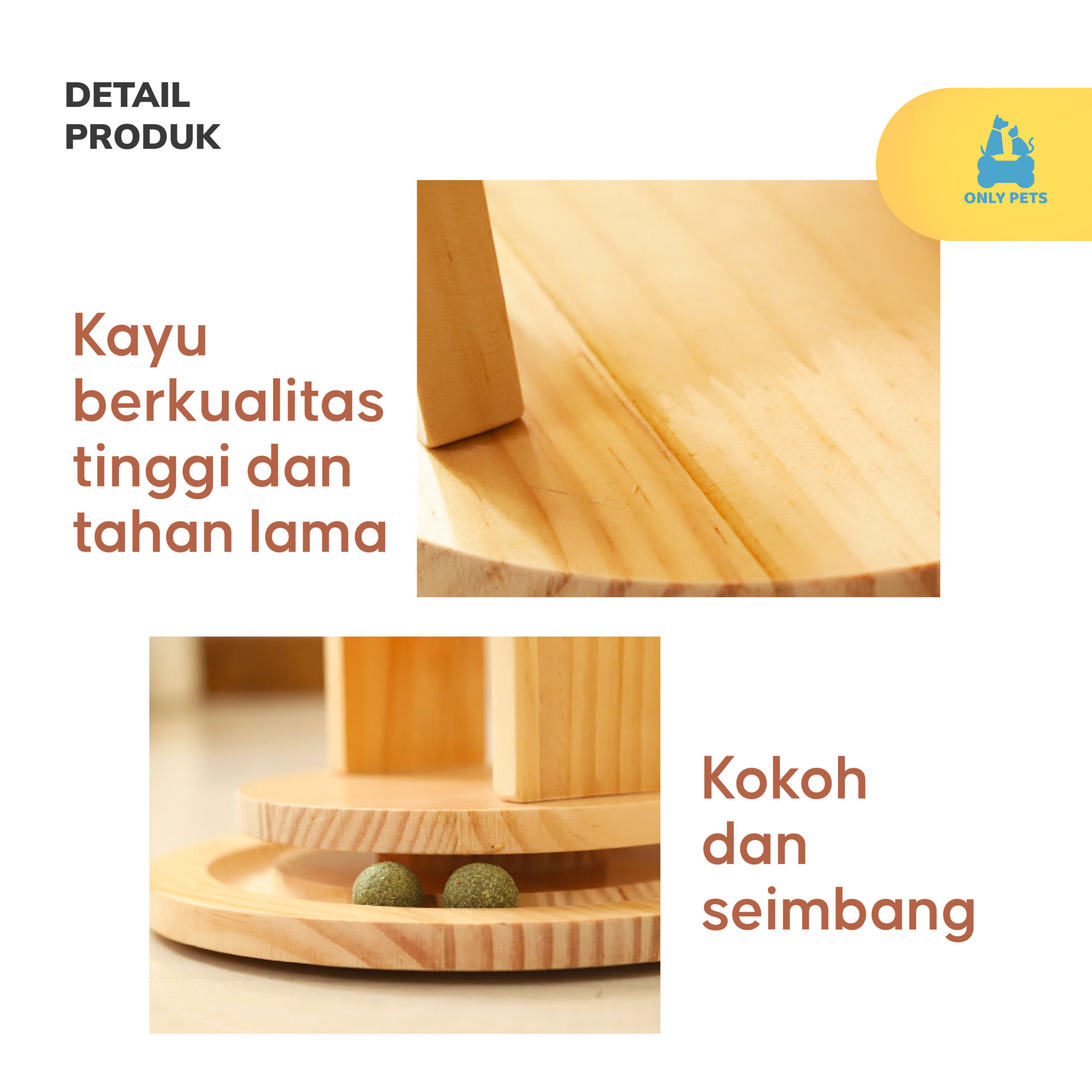 ONLY PETS Ferris Wheel Scratching Cat Toy 2in1 Mainan Interaktif Garukan Bola Berputar