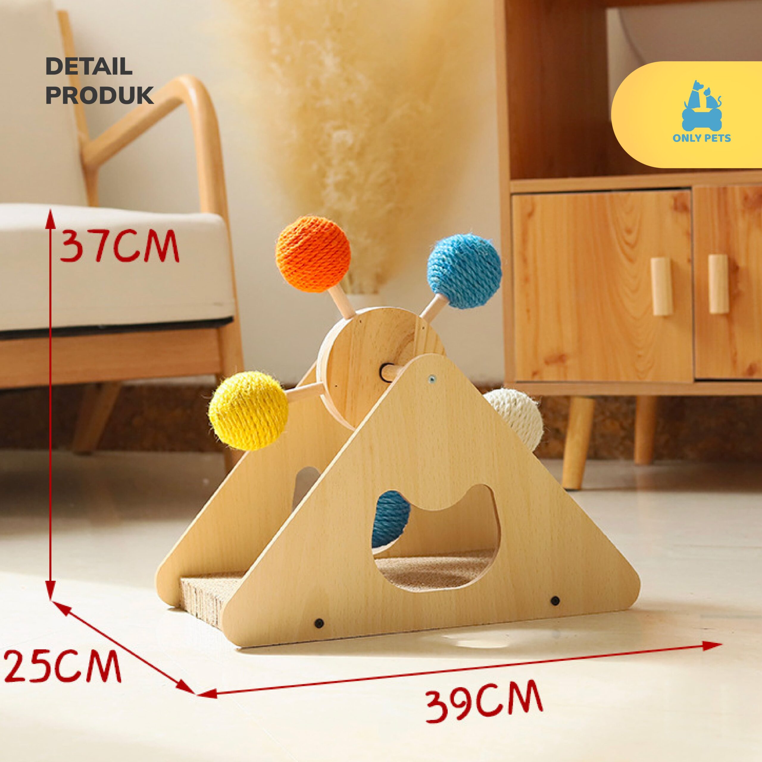 ONLY PETS Ferris Wheel Scratching Cat Toy 2in1 Mainan Interaktif Garukan Bola Berputar
